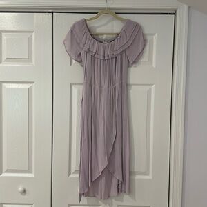Farrow lilac off the shoulder dress